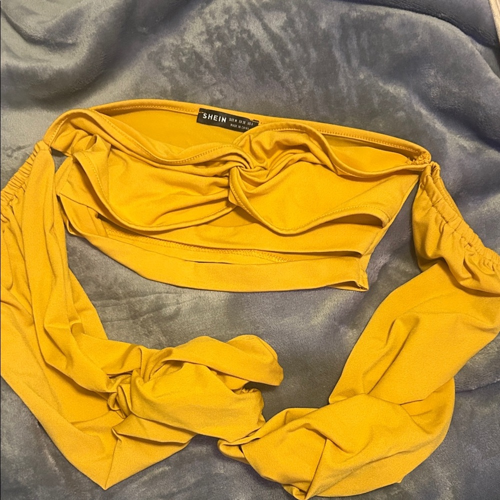 Shein Yellow Cropped Top
